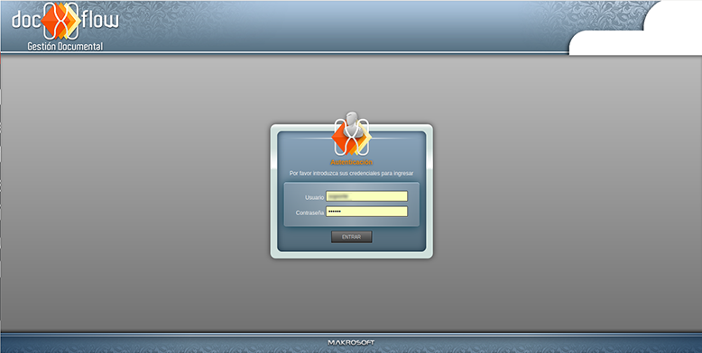 Inicio de Sesión, Docxflow, Sistema de Gestión Documental