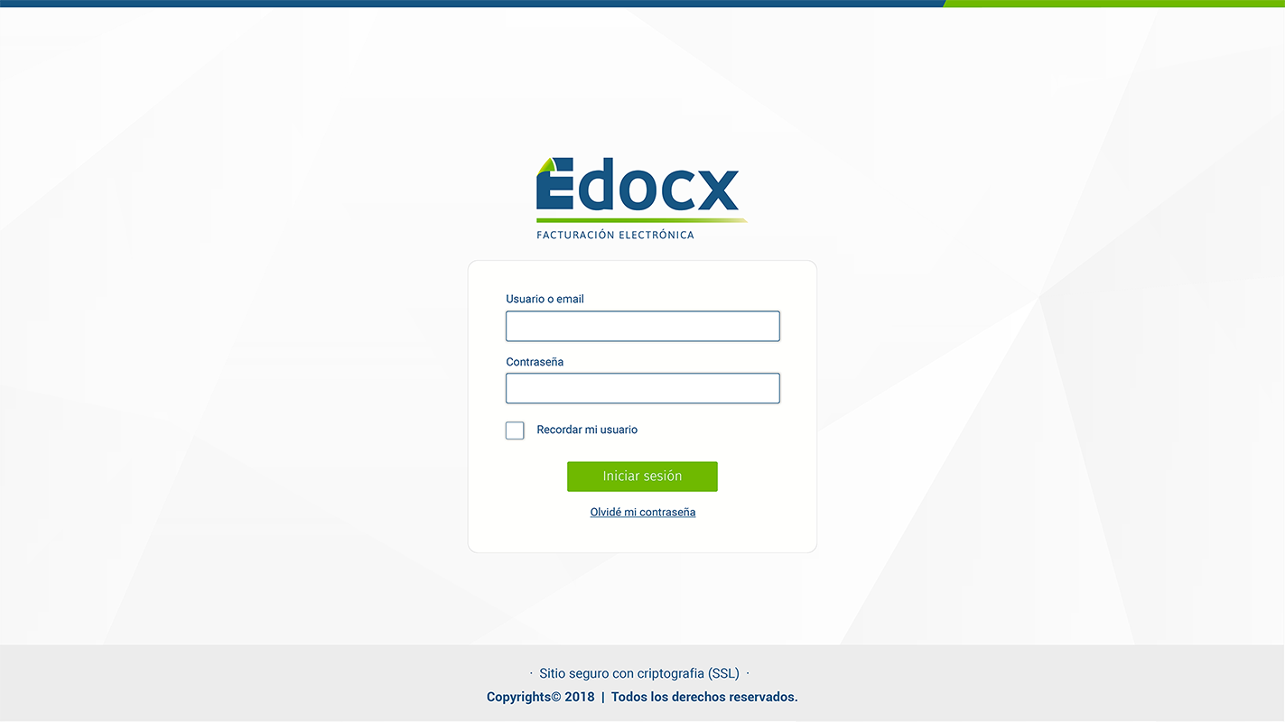 Login Edocx, Facturación Electrónica