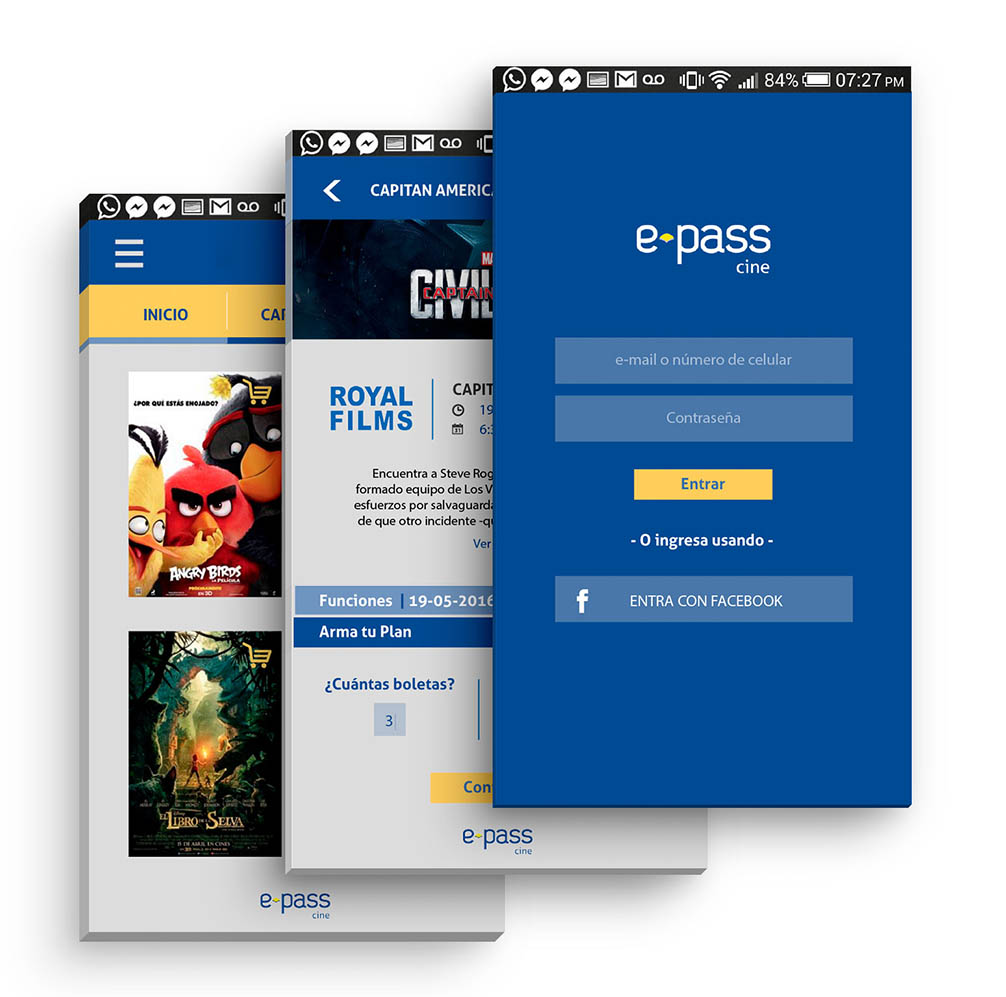 Aplicación Móvil Epass Cine