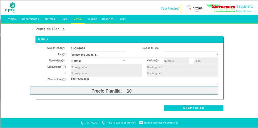 Venta de Planillas Epass Bus